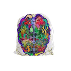 Brain Head Mind Man Silhouette Drawstring Pouch (large) by pakminggu