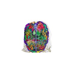 Brain Head Mind Man Silhouette Drawstring Pouch (xs) by pakminggu