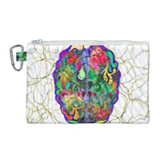 Brain Head Mind Man Silhouette Canvas Cosmetic Bag (large) by pakminggu