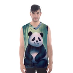 Animal Panda Forest Tree Natural Men s Basketball Tank Top