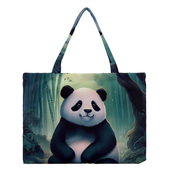 Animal Panda Forest Tree Natural Medium Tote Bag