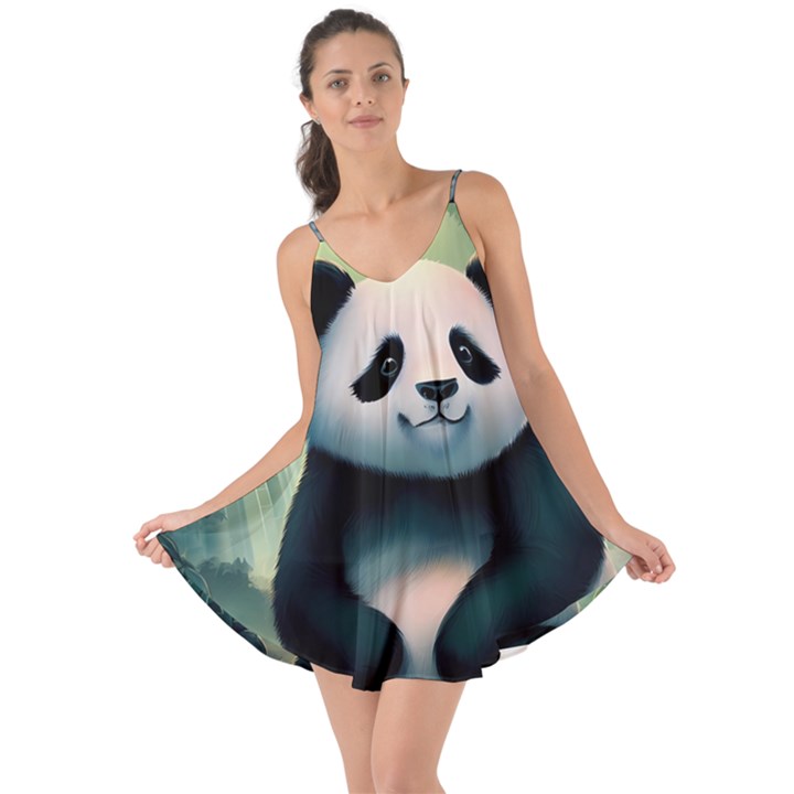 Animal Panda Forest Tree Natural Love the Sun Cover Up