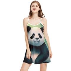 Animal Panda Forest Tree Natural Summer Frill Dress