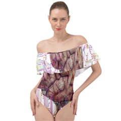 Brain Think Neurons Circuit Off Shoulder Velour Bodysuit  by pakminggu