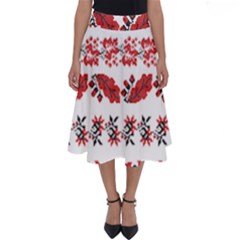 Ukraine Scheme Pattern Kit Ornament Plants Perfect Length Midi Skirt by pakminggu