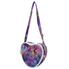 Painted Flames Heart Shoulder Bag by kaleidomarblingart