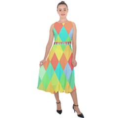 Low Poly Triangles Midi Tie-back Chiffon Dress by danenraven