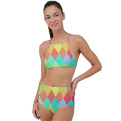 Low Poly Triangles High Waist Tankini Set by danenraven