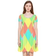 Low Poly Triangles Inside Out Cap Sleeve Dress