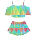 Low Poly Triangles Kids  Off Shoulder Skirt Bikini View1