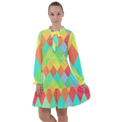 Low Poly Triangles All Frills Chiffon Dress by danenraven