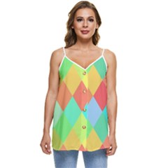 Low Poly Triangles Casual Spaghetti Strap Chiffon Top by danenraven