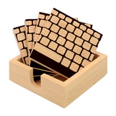 Keyboard Keys Computer Input Pc Bamboo Coaster Set by danenraven