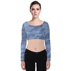 Lines Shapes Pattern Web Creative Velvet Long Sleeve Crop Top by danenraven