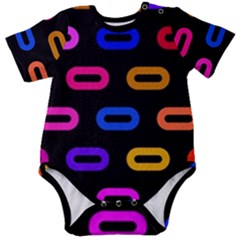 Pattern Background Structure Black Baby Short Sleeve Bodysuit