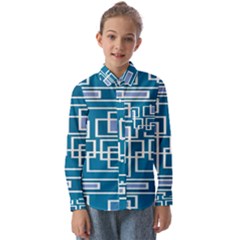 Geometric Rectangle Shape Linear Kids  Long Sleeve Shirt by danenraven