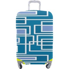 Geometric Rectangle Shape Linear Luggage Cover (Large)