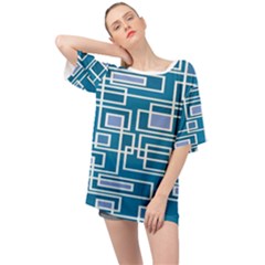 Geometric Rectangle Shape Linear Oversized Chiffon Top by danenraven