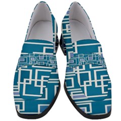 Geometric Rectangle Shape Linear Women s Chunky Heel Loafers by danenraven