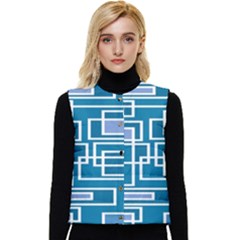 Geometric Rectangle Shape Linear Women s Short Button Up Puffer Vest by danenraven