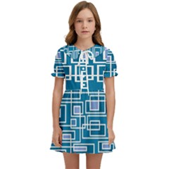 Geometric Rectangle Shape Linear Kids  Sweet Collar Dress