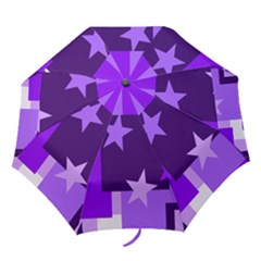 Purple Stars Pattern Shape Folding Umbrellas by danenraven