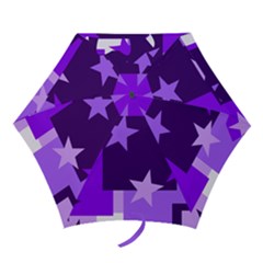 Purple Stars Pattern Shape Mini Folding Umbrellas by danenraven