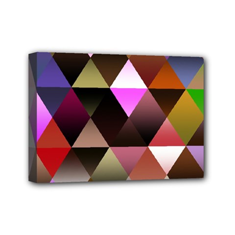 Abstract Geometric Triangles Shapes Mini Canvas 7  X 5  (stretched) by danenraven