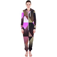 Abstract Geometric Triangles Shapes Hooded Jumpsuit (ladies) by danenraven