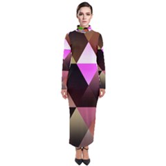 Abstract Geometric Triangles Shapes Turtleneck Maxi Dress by danenraven