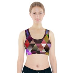 Abstract Geometric Triangles Shapes Sports Bra With Pocket by danenraven