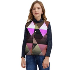 Abstract Geometric Triangles Shapes Kid s Short Button Up Puffer Vest	 by danenraven
