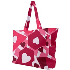 Pink Hearts Pattern Love Shape Simple Shoulder Bag by danenraven