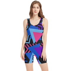 Memphis Pattern Geometric Abstract Women s Wrestling Singlet by danenraven