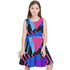 Memphis Pattern Geometric Abstract Kids  Skater Dress by danenraven