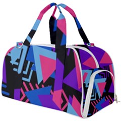 Memphis Pattern Geometric Abstract Burner Gym Duffel Bag by danenraven