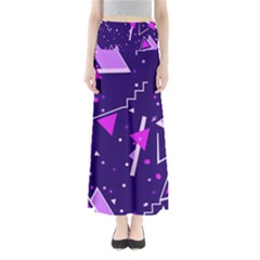 Purple Blue Geometric Pattern Full Length Maxi Skirt by danenraven