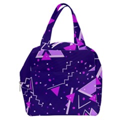 Purple Blue Geometric Pattern Boxy Hand Bag by danenraven