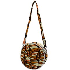 Autumn Leaf Mosaic Seamless Crossbody Circle Bag by danenraven