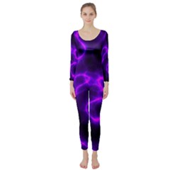 Purple Pattern Background Structure Long Sleeve Catsuit by danenraven