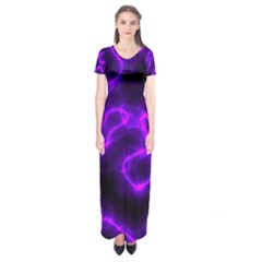 Purple Pattern Background Structure Short Sleeve Maxi Dress by danenraven