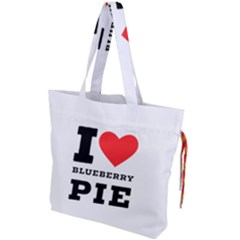 I Love Blueberry Drawstring Tote Bag by ilovewhateva