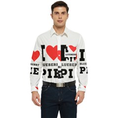 I Love Blueberry Men s Long Sleeve Pocket Shirt  by ilovewhateva