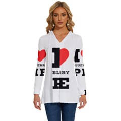 I Love Blueberry Long Sleeve Drawstring Hooded Top by ilovewhateva