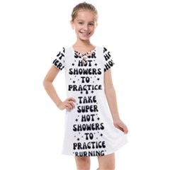 I Take A Super Hot Shower To Practice Burning In Hell Kids  Cross Web Dress by sidiakram