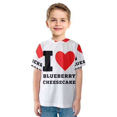 I Love Blueberry Cheesecake  Kids  Sport Mesh Tee by ilovewhateva