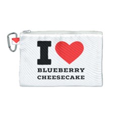 I Love Blueberry Cheesecake  Canvas Cosmetic Bag (medium) by ilovewhateva