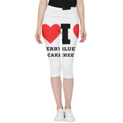 I Love Blueberry Cheesecake  Inside Out Lightweight Velour Capri Leggings  by ilovewhateva