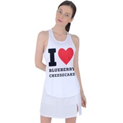 I Love Blueberry Cheesecake  Racer Back Mesh Tank Top by ilovewhateva