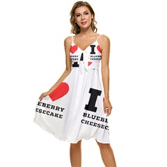 I Love Blueberry Cheesecake  Sleeveless Tie Front Chiffon Dress by ilovewhateva